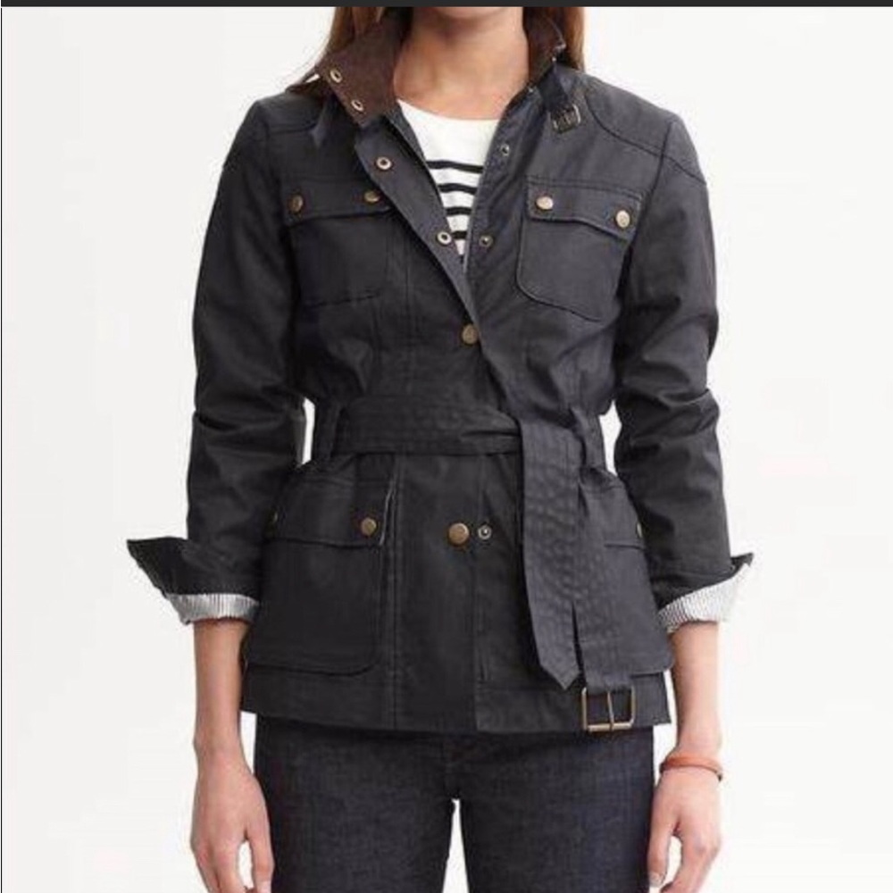 Banana Republic Black waxed Field Jacket